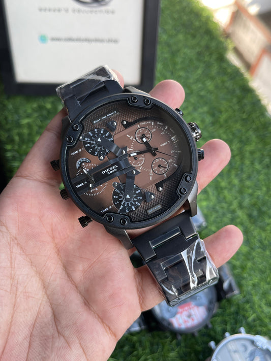 RC X Diiesel Mega Chief Black & Brown Chronograph Stainless Steel Watch