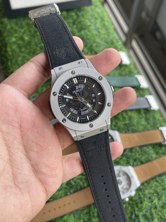 RC Hublt Classic Fusion Skeleton Quartz – Black Dial & Black Leather