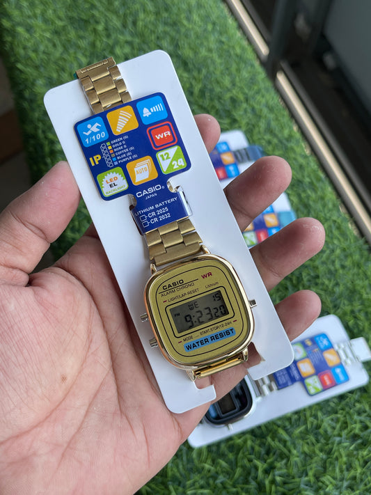 RC Casiio Vintage Digital Watch – Full Gold Edition
