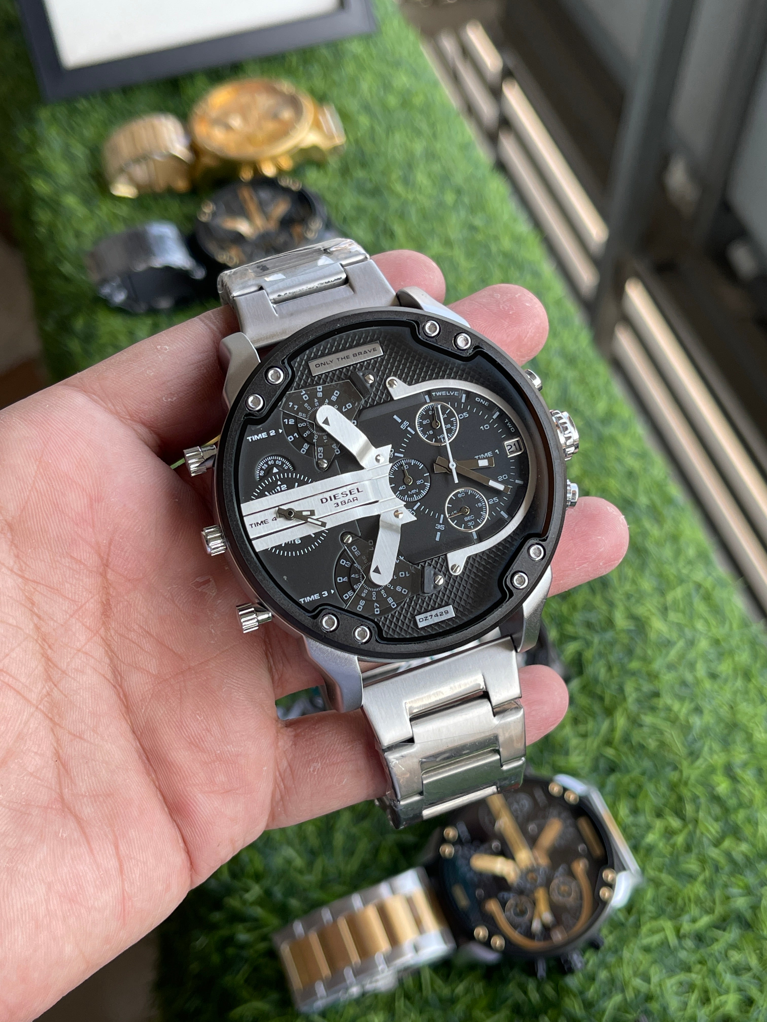 RC Diiesel Mega Chief Silver Steel Dual-Time Chronograph – Rehan's ...