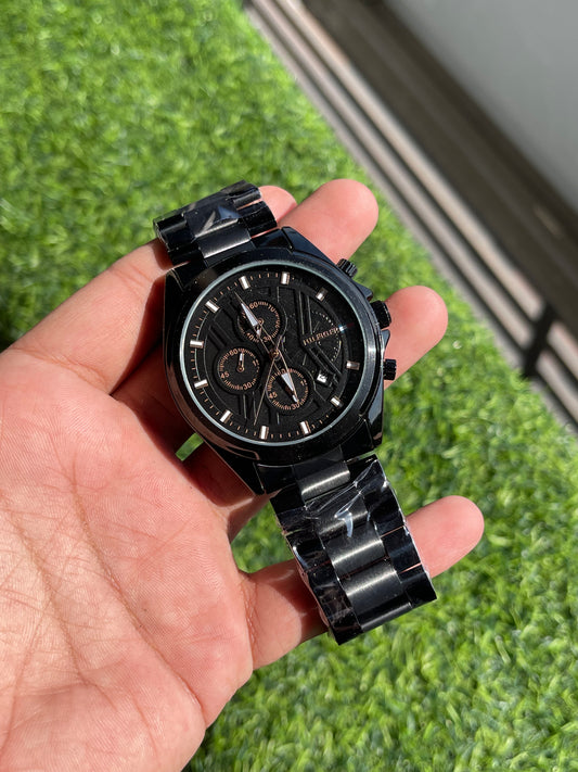 RC TOMMY-Inspired Black Chronograph – Premium Steel Edition