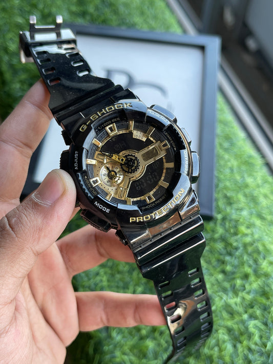 Casiio G-Shok Analog-Digital Men’s Watch – Black & Gold Edition
