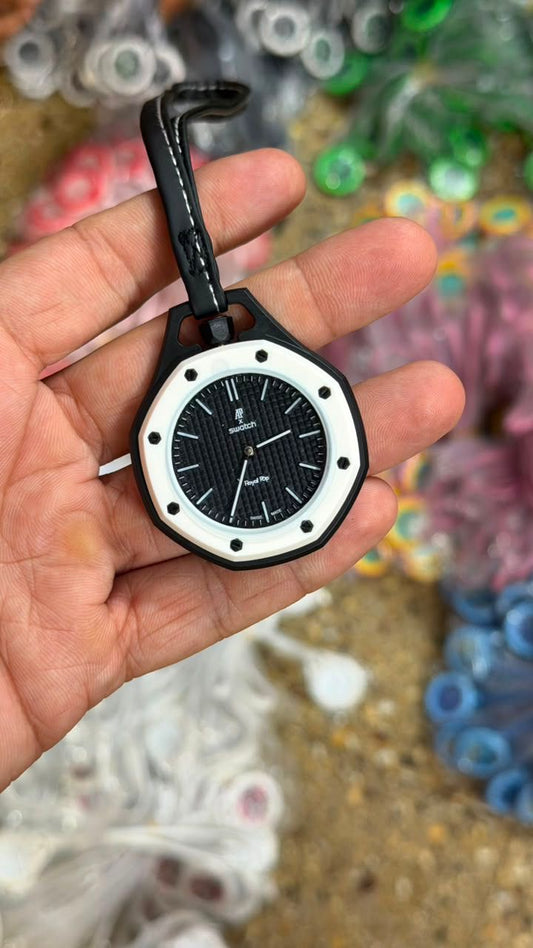 RC Swaatch × AP Royal Pop Edition Keychain Watch – Panda Monochrome Edition