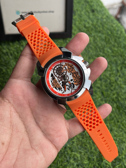 RC X Jaacob & Co. Ram Janm Bhumi Edition – Silver & Orange Skeleton Dial