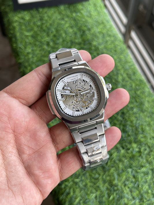 RC Patek Inspired Nautilus Skeleton – White Aura Edition