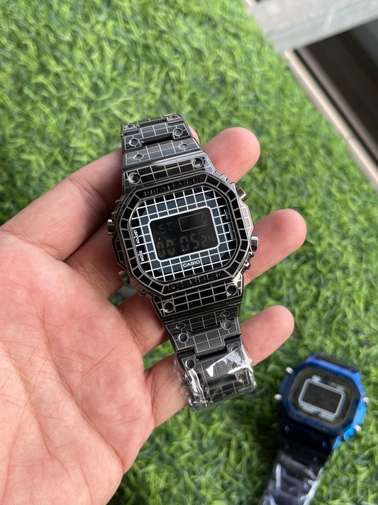 RC CASIIO G-SHOK GMWB-5000 Digital Watch – Grid Matrix Black Edition