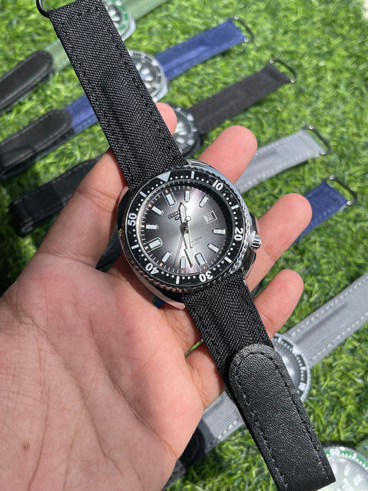 RC X Seiko 5 Quartz – Charcoal Grey Dial-Silver case | Black Canvas Strap