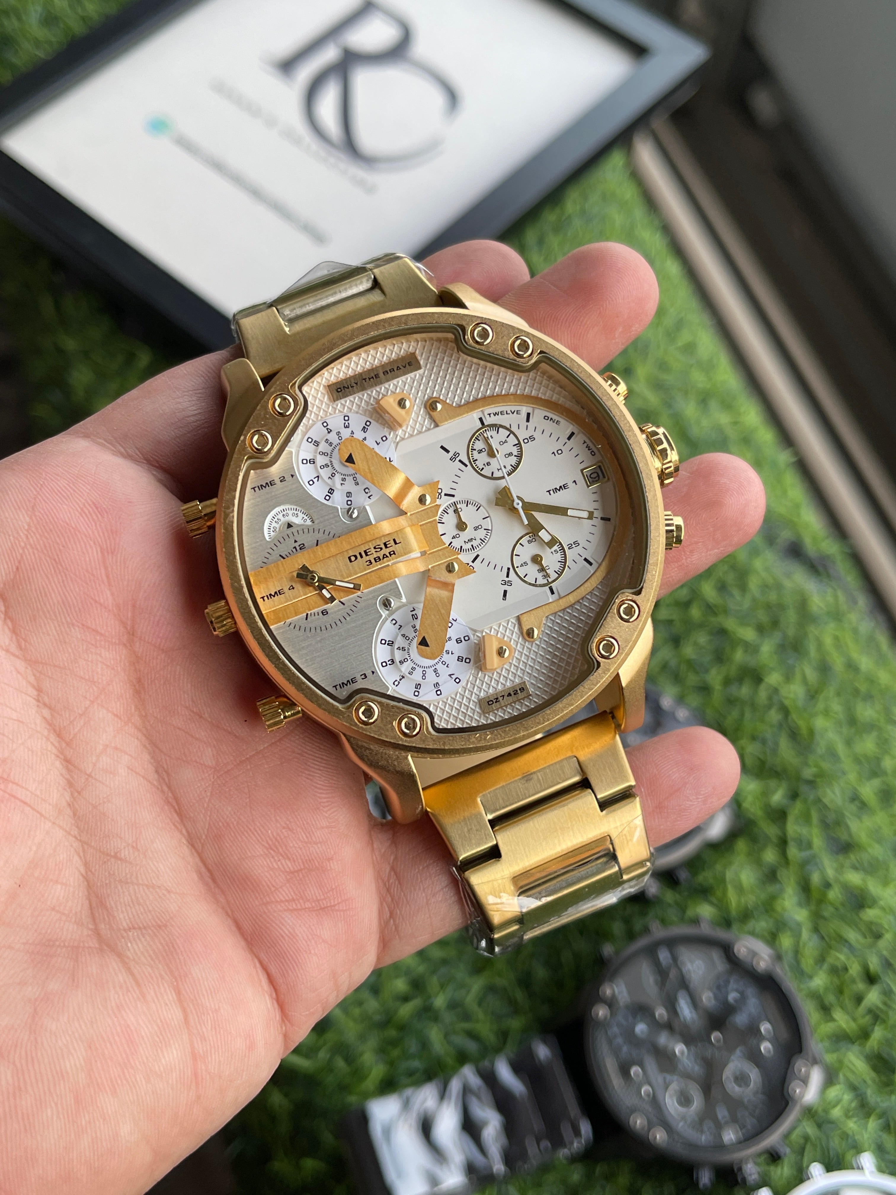 RC Diiesel Mega Chief Dual-Time Chronograph – Gold Stainless Steel Edi ...
