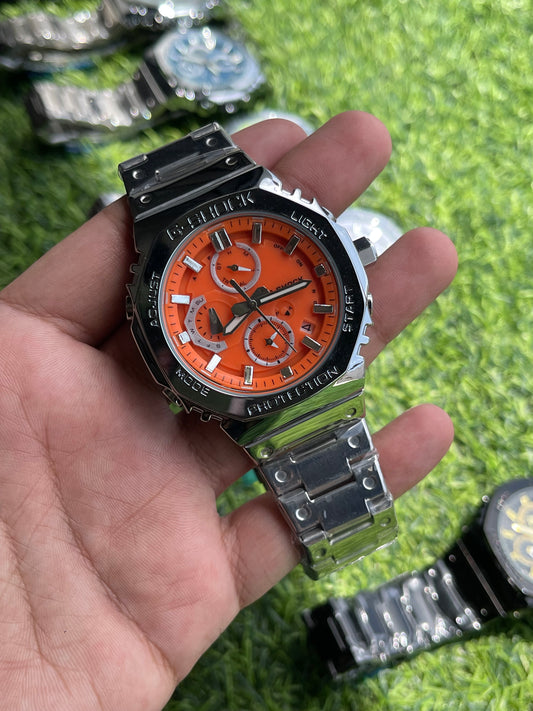 RC X G-SHOK Royal Steel Chronograph (orange dial)