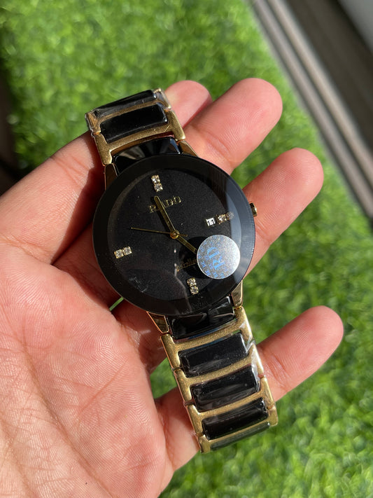 Rado Black & Gold Luxury Analog Watch