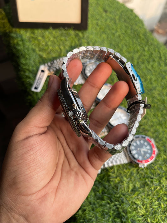 RC X Seiiko 5 GMT Style Quartz Watch with Silver Jubilee Stainless Steel Bracelet