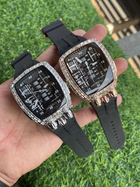 RC Luxury Jacobs Inspired Diamond Bezel Chronograph Watch