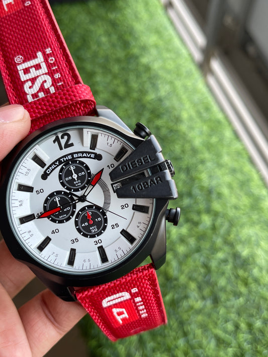 RC Diiesel 10-BAR Bold Chrono Red Strap Watch