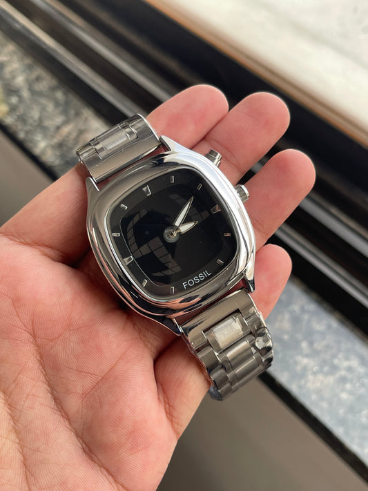 RC X Fossiil Analog Hour & Minute with Digital Seconds Steel Edition – Black Dial