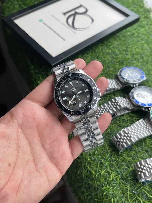 RC X Seiiko 5 Open Heart GMT Automatic – Stainless Steel Collection