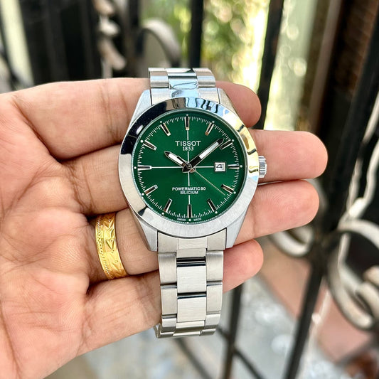 RC X Tiissot Gentleman Powermatic 80 Silicium – Green Dial – Stainless Steel Bracelet