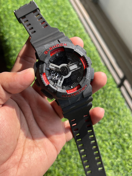 RC G-SHOK Sport Edition – Black & Red Rugged Digital-Analog Watch