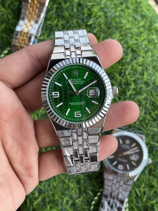 RC Premium RLX -Style Land-Dweller | Green Honeycomb Dial