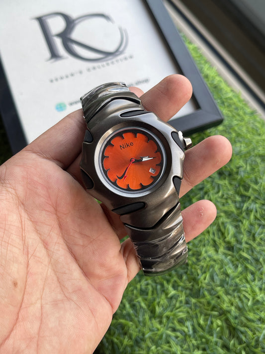 RC Nikee Sport Analog Watch – Black & Orange Dial