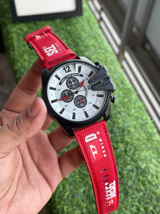 RC Diiesel 10-BAR Bold Chrono Red Strap Watch