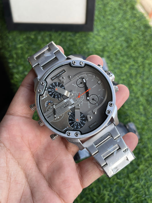 RC X Diiesel Mega Chief Gunmetal Grey Chronograph Stainless Steel Watch