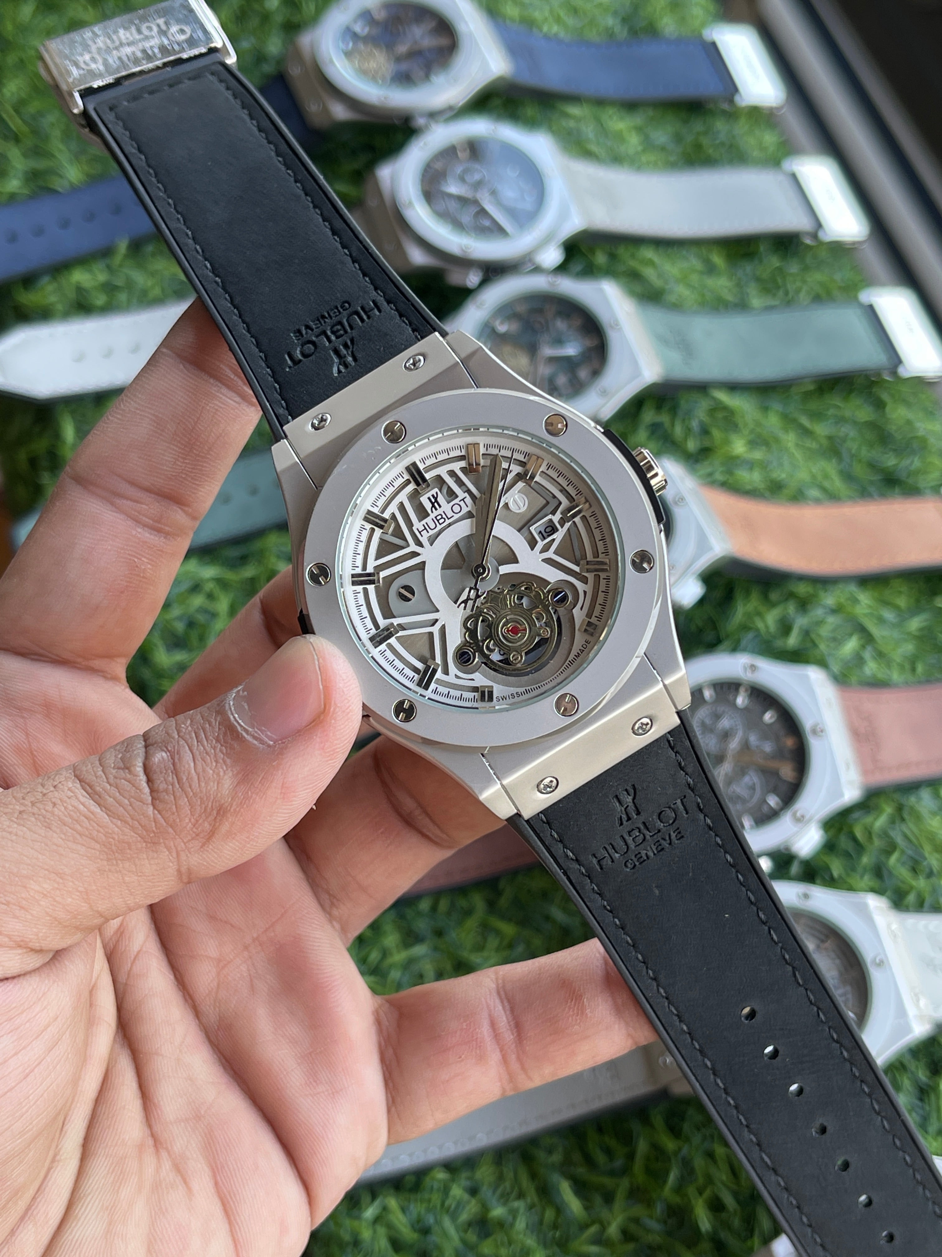 RC Hublt Skeleton Quartz – Black Strap (Light Dial) – Rehan's Collection