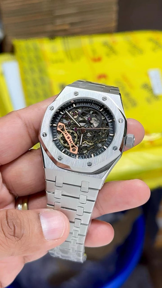 RC Audemarrs Piiguet Royal Oak Skeleton – Silver Stainless Steel Edition