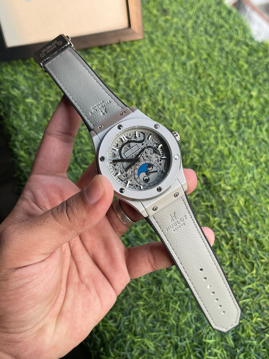 RC X Hublt Big Bang Skeleton Moonphase Snake edition Luxury Watch with Premium Leather Strap