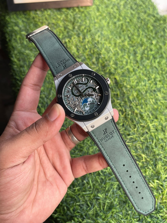 RC X Hublt Big Bang Skeleton Moonphase Snake edition Luxury Watch with Premium Leather Strap