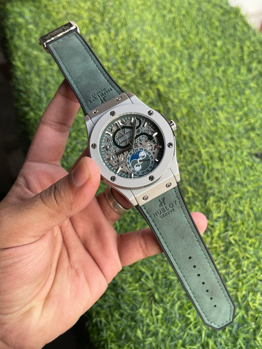 RC X Hublt Big Bang Skeleton Moonphase Snake edition Luxury Watch with Premium Leather Strap