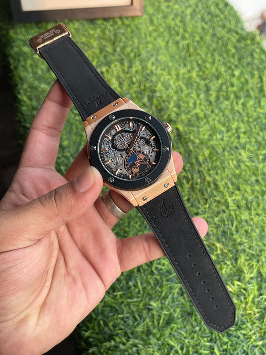 RC X Hublt Big Bang Skeleton Moonphase Snake edition Luxury Watch with Premium Leather Strap
