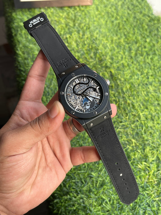 RC X Hublt Big Bang Skeleton Moonphase Snake edition Luxury Watch with Premium Leather Strap