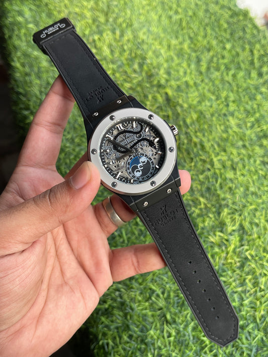 RC X Hublt Big Bang Skeleton Moonphase Snake edition Luxury Watch with Premium Leather Strap