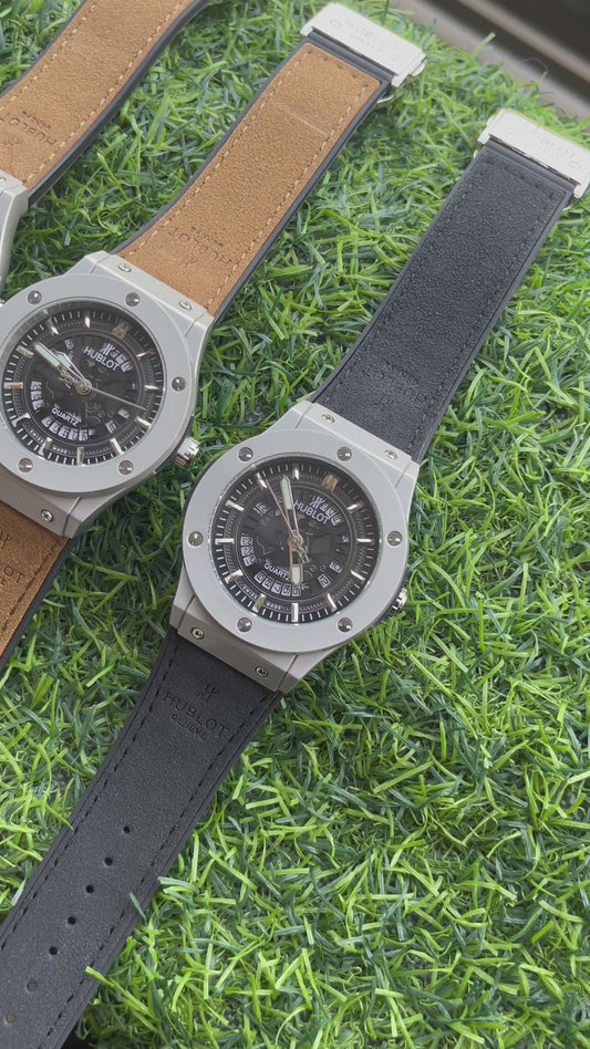 RC Hublt Classic Fusion Skeleton Quartz – Black Dial & Black Leather