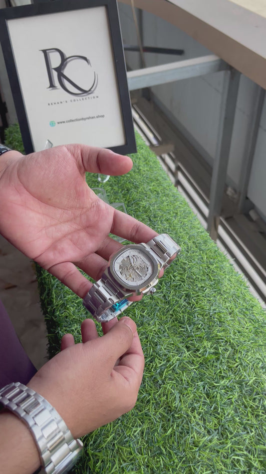 RC Patek Inspired Nautilus Skeleton – White Aura Edition