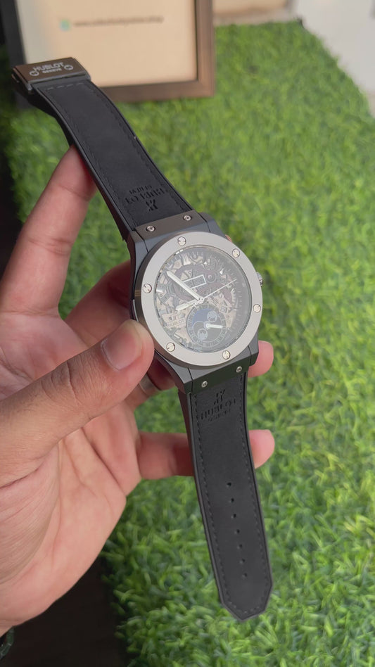 RC X Hublt Big Bang Skeleton Moonphase Snake edition Luxury Watch with Premium Leather Strap