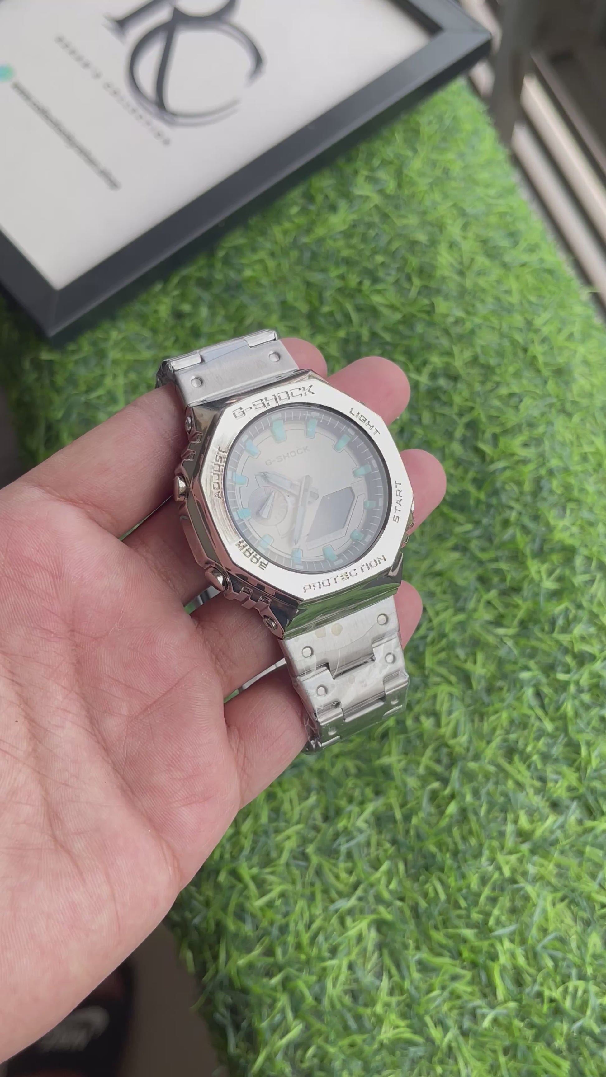 RC G-Shok Silver Steel Mint Dial Edition