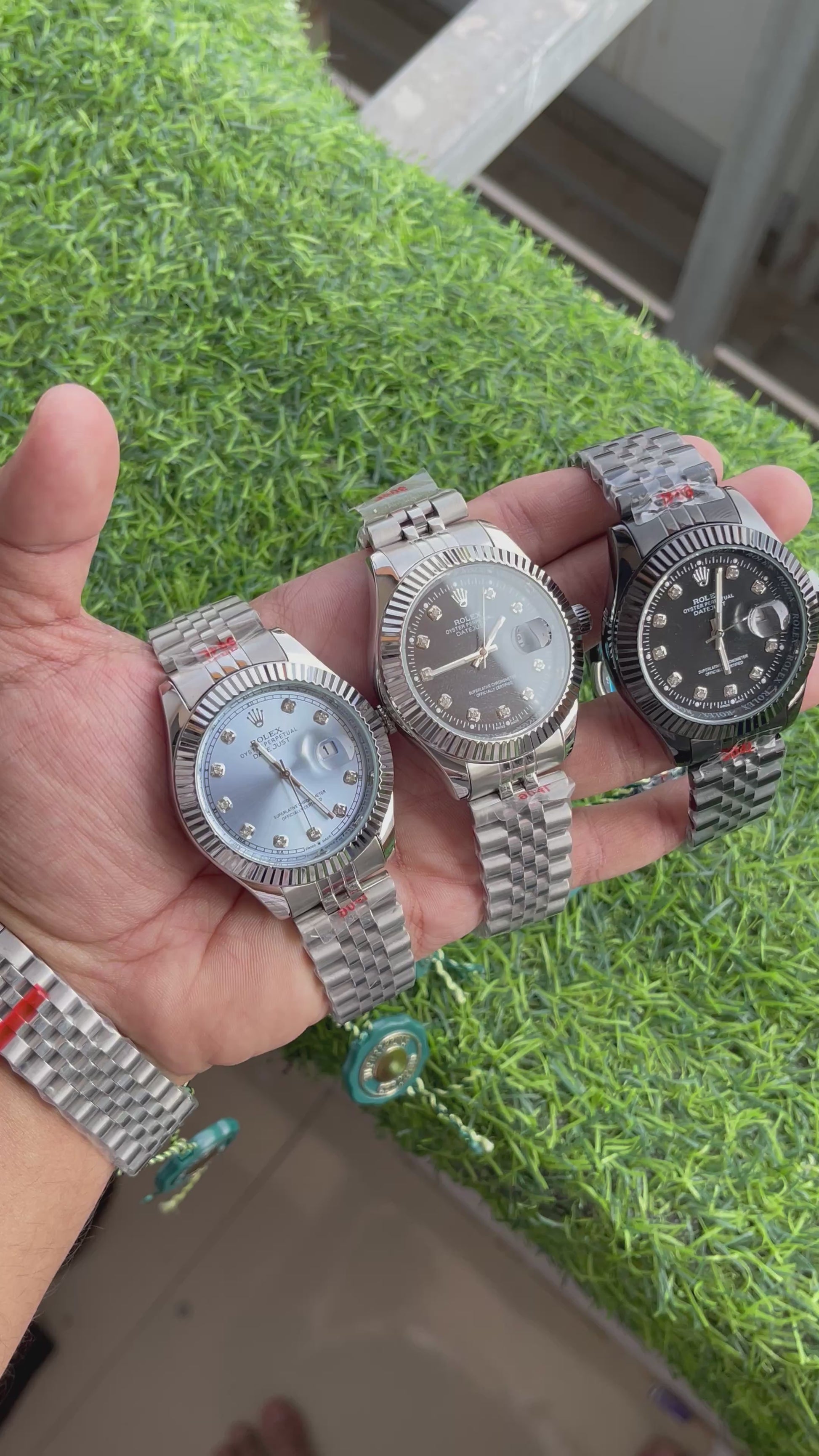 RC RLX Oyster Perpetual Datejust – Black Diamond Dial (Silver Edition)