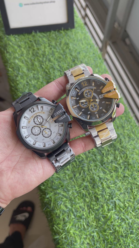 RC Diiesel Mega Chief Chronograph Steel Edition (2 ton silver/gold-black)