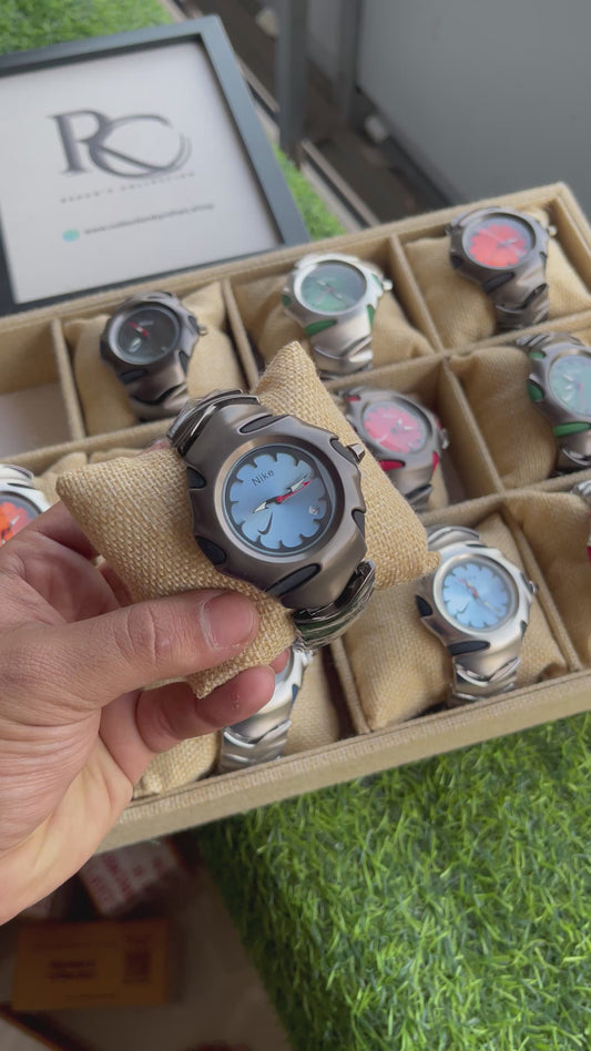 RC Nikee Sport Analog Watch – Black & Light Blue Dial