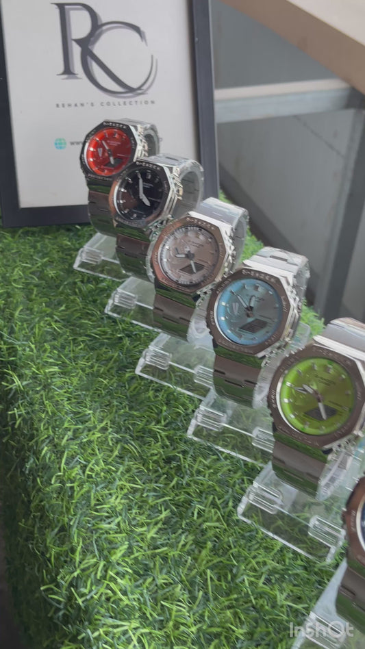 RC Casiio G-Shok Metal Series – Orange Dial | Stainless Steel Strap