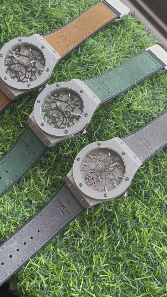 RC Hublt Classic Fusion Skeleton Tourbillon – Green Dial & Green Leather