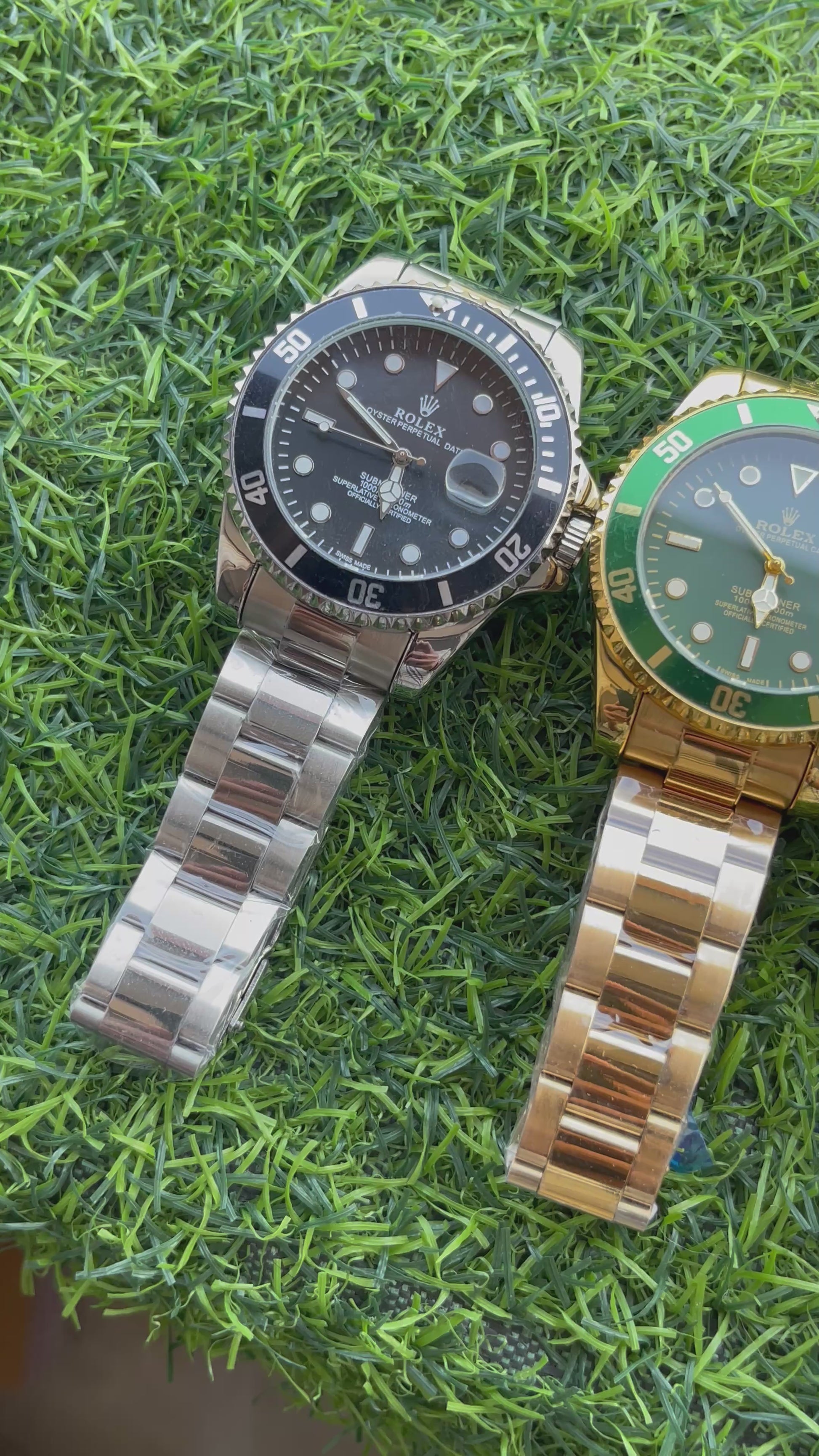 RC RLX Submariner Black Dial – Black Stainless Steel Strap