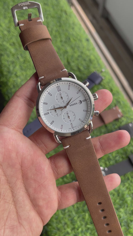 RC Fosil commuter leather premium watch