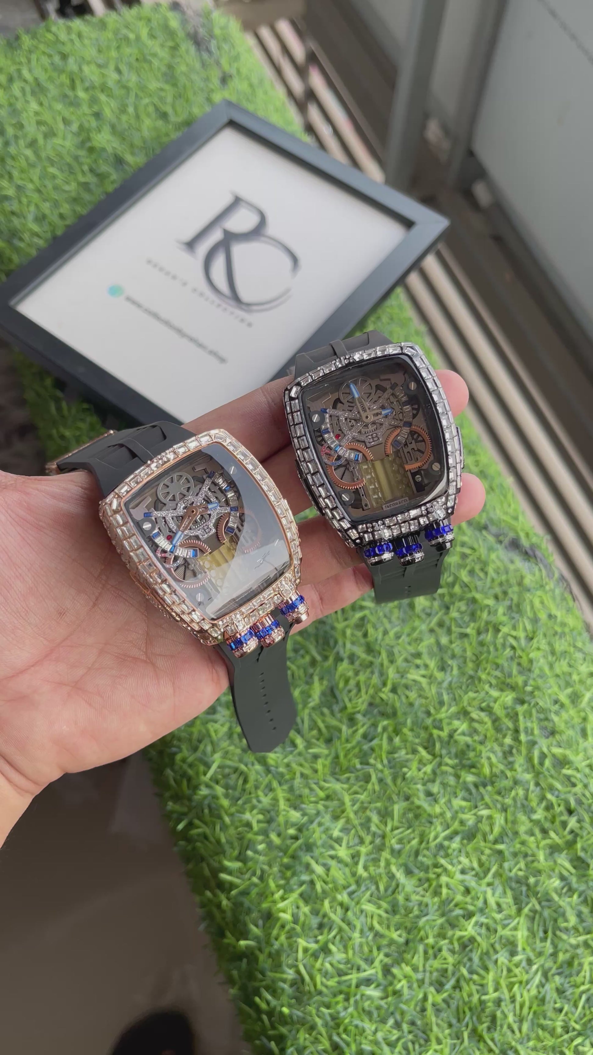 RC Jaacob & Co. Bugatti Skeleton Diamond Edition – Rose Gold & Black Strap