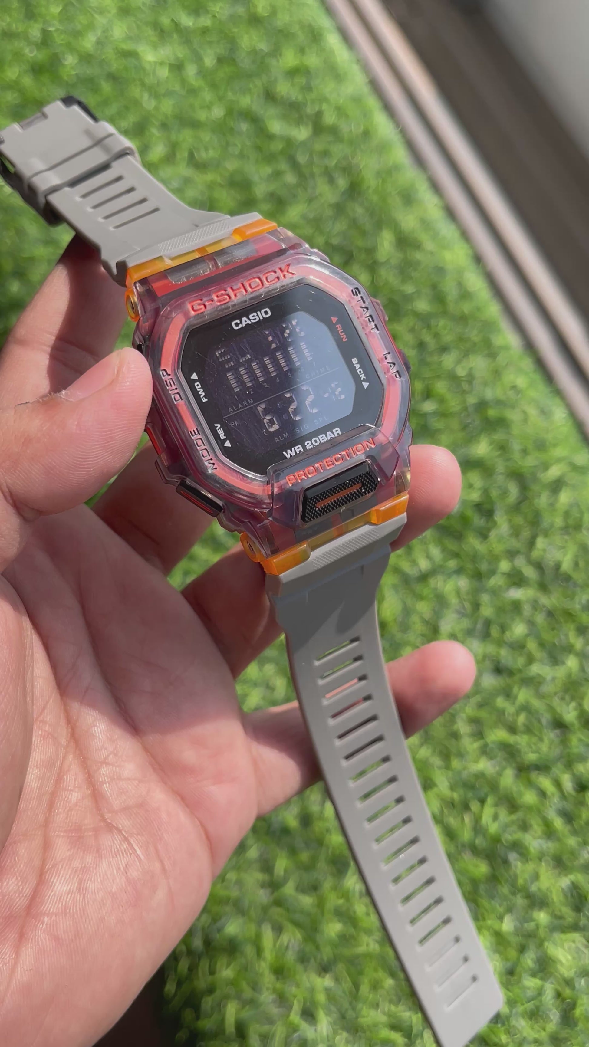 RC Casiio G-Shok Transparent Orange & Grey Digital Sports Watch