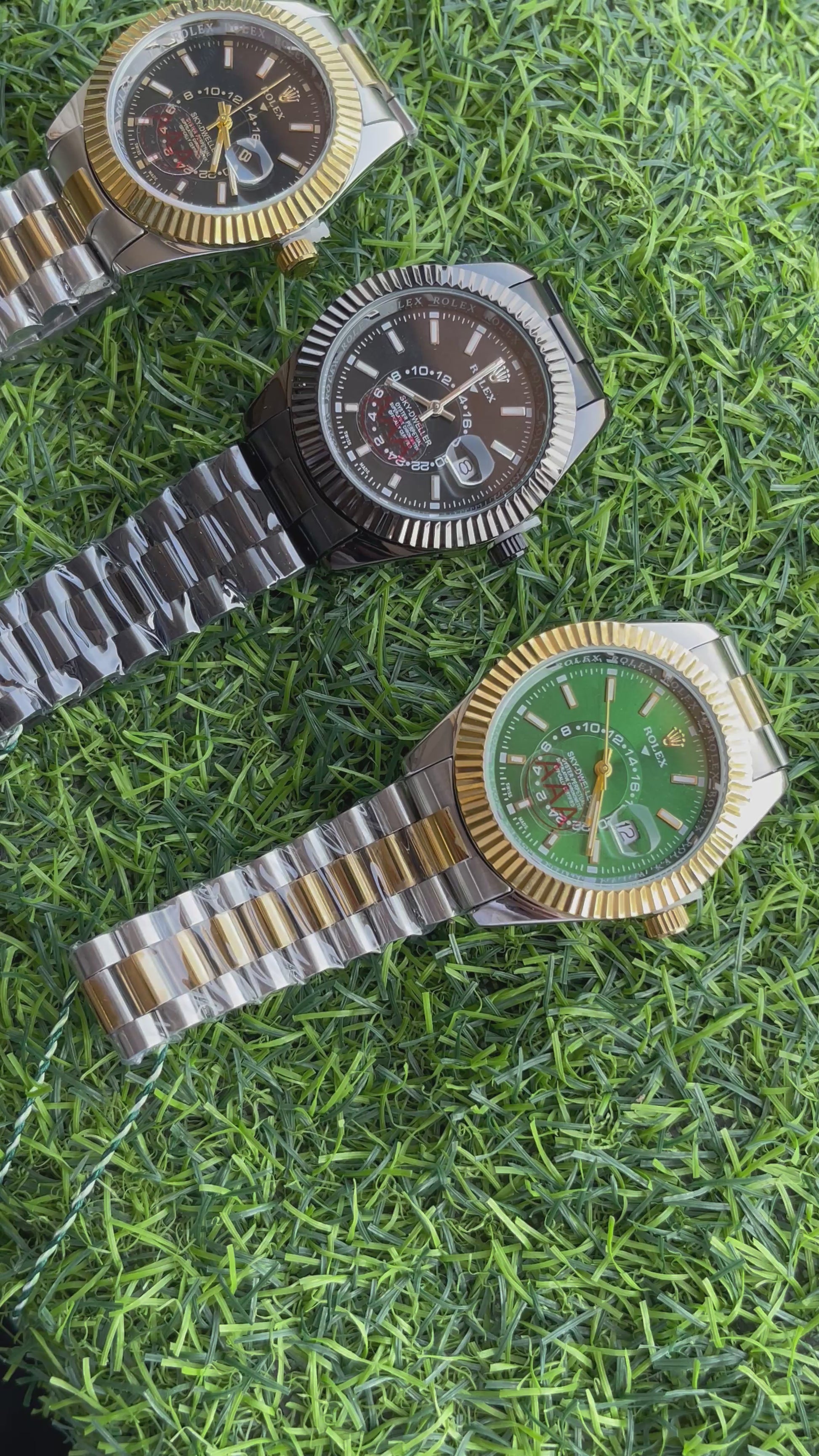 RC RLX Sky-Dweller – Black Dial with Fluted Bezel