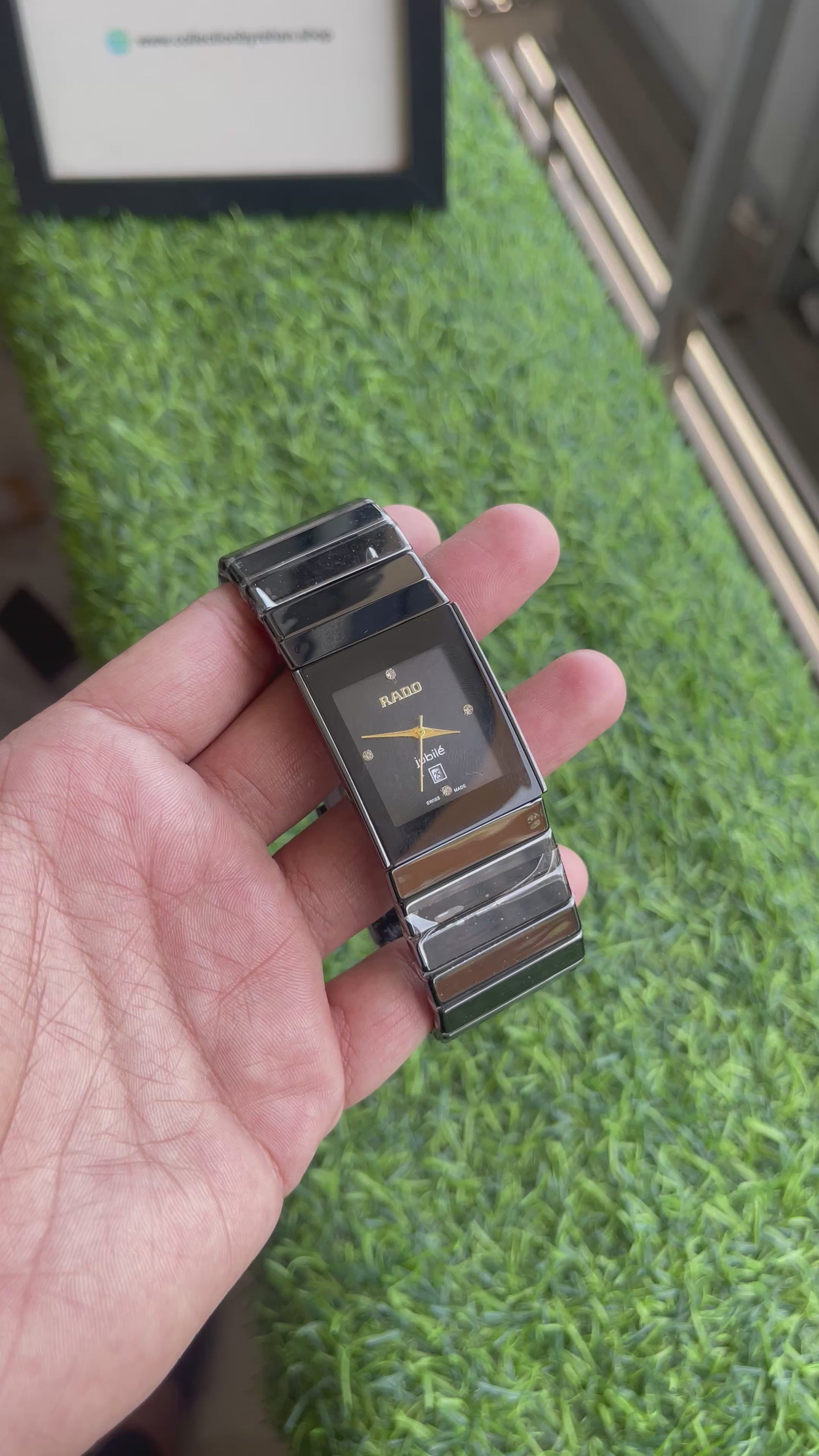 RC Raado Jubilee Black Ceramic Style Watch – Gold Hands