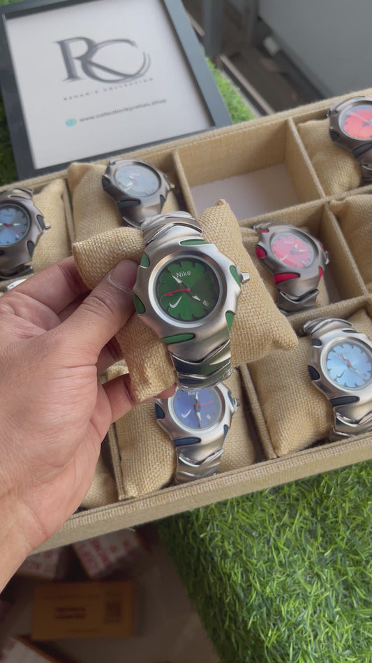 RC Nikee Sport Analog Watch – Silver & Green Dial