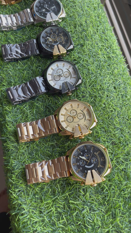 RC Diiesel Chronograph Watch – Silver & White-Blue Edition